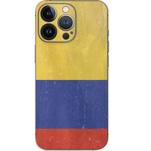 Colombia Flag Distressed iPhone 14 Pro Skin